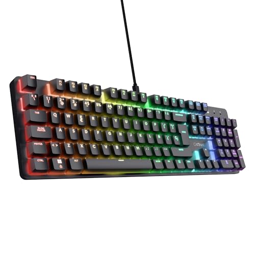 Trust GXT 871 Zora Mechanische Tastatur mit spanischem QWERTY-Layout, Schwarz